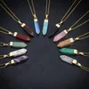 Point Chakra Healing Gemstone Naszyjnik Wisiorek Mężczyźni i Kobiety Kwadratowa Kolumna Naturalny Kwarcowy Kryształ 2019