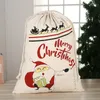 10色のクリスマスのギフトバッグ巾着バッグの耐久性のキャンバスバッグ大きな有機的な重い50 * 70cmのサンタ袋のための子供たちの贈り物