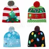 Nieuwe winterhoeden feest kerstmuts volwassen kinderen039s kleurrijke balhoed Halloween caps LED gebreide muts met licht kinderpetten Sk3938632