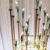 Novo estilo Alto Cristal Wedding Aisle Pillar metal Flower Display Stand Cristal suporte de flor de casamento decoração senyu0452