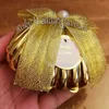 100PCS Scatole di caramelle conchiglia d'oro Bomboniere per ricevimenti di nozze Forniture per feste di compleanno Evento a tema spiaggia Casamento Souvenir Regali