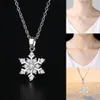 Fashion- Women Fashion Jewelry Choker Snowflake Shape Rhinestone Pendant Lobster Claw Clasp Necklace Casual Party