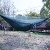 Easy Set Up Mosquito Net Hammock Double Hamak 270 * 140cm med vindtåg Nails Hamac Hamaca Portable för Camping Travel Yard