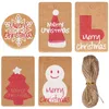 50st Multi Style Kraft Paper Taggar DIY Crafts Hang Tag Presentförpackning Tillbehör Etiketter till julfavörer med rep