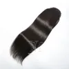 140g에서 브라질 이중 그려진 말꼬리 꽉 구멍 클립 # 2 스트레이트 Drawstring Ponytails 레미 버진 인간의 머리카락 확장