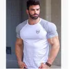 Muscle guys Mode Männer Kleidung Kurzarm Shirt Gym T-shirt Männer Baumwolle T-Shirt Casual Sporting Getäfelten Fitness t-shirt