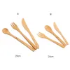 Promotion Eco-friendly Japanese Style Wood Bamboo Wooden Cutlery Set Fork Cutter Cutting Reusable Kitchen Tool 30sets