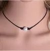 Moda Knot Imitacja Pearl Naszyjnik Skórzany Sznurek Naszyjnik Biżuteria Sprzedaż Kobiet Choker Naszyjnik