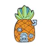 Abacaxi ananas broches - tratar pessoas com bondade flor broche desenhos animados esmalte lapela pino crachá para mulheres menina menino crianças shu42