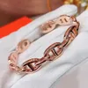 En original het försäljning S silver klassiker för kvinnor bokstäver runda enkla smycken Bangle Set France Quality Golden Rose Gold Superior Quality Armband Ise RMOS