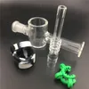 Glaswasserpfeife mit 14 mm 18 mm Quarzspitzen, Keck-Clip, Silikonbehälter, Reclaimer, Recycling-Wachsölrohr für Wax Dab Rig