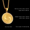 Teste padrão do dólar Pingente de Colar de Cobre Zicron Hip Hop Designer de Jóias Corda Cadeia Iced Out Chains Mens Colar