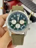 Gratis Verzending Nieuwkomers Horloge Quartz Stopwatch Rvs Horloges Groene Dial Man Watch Mannelijk Horloge 261