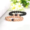 Couples Bracelet Hommes Et Femmes Macramé Couronne Bracelets Bracelets Réglable Hip Hop Accessoires Cadeau Pour L'amour