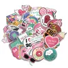 50 Pcs PVC Waterproof Vsco Girls Kawaii Pink Fun Sticker Toys Luggage Stickers for Moto Car & Suitcase Cool Fashion Stickers