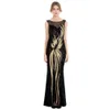 Angel-Fashions Sheer Pole Sequined Black Black Split Black Dress Dress da sera Prom Dresses Ball Gown 403