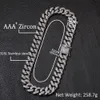 Tbtk roestvrijstalen heren sieraden set 20 mm Miami Cuban Link Chain ketting/armband vol ijskoud kubieke zirkonia ne+ba sets