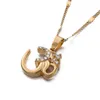 Gold Color Hindoo Jewelry India Hindu Buddhist AUM OM Pendant Necklace Hinduism India Women Girl Chain Jewelry