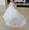 Классные кружевные цветочные платья с половиной рукавов для свадеб на аппликации маленьких девочек.