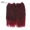 Moda Bomba Twist Opp Torby Crochet Hair Extensions Bomb Twist Thaiding Włosy 14 "Syntetyczne Szydełka Warkocze Włosów Płomień Opóźnione Fiber Marley