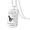 Stainless steel TO MY SON TO My Daughter necklaces For Boys Girls Inspirational Letter dog tag Pendant beads chains Dad Mom Jewelry Gift