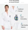 Professionelle ITF-Uniform für das Training der gesamten Teakwondo-Uniform, individuelles Logo, ITF-Dobok-Uniform223k