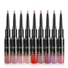 QiBest 2 In1 Lip Gloss LipLiner Pen Matte Red Lip Tint Plumper Tattoo Matte Lipstick Liquid Lip Gloss Set Maquillage 20 Couleurs