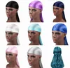 أزياء الرجال الساتان Durags باندانا عمامة الباروكات 22 ألوان الرجال حريري Durag أغطية الرأس عقال قبعة قرصان إكسسوارات الشعر