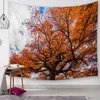 natuur herfst winter landschap tapijt boom gele bladeren muur opknoping decoratie bos boerderij decor polyester tapiz