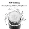 Facial Cleansing Brush Sonic Vibration Mini Face Cleaner Silicone Deep Pore Rengöring Elektrisk Vattentät Massage med 4 huvuden