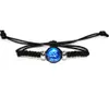 Mode fait à la main Bracelets en cuir réglables Chaîne de corde noire Lumineux 12 Constellations Signes du zodiaque Perles Bracelet Bijoux pour hommes Femmes