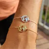 Pulseiras de aço inoxidável para mulheres, simples, ajustável, ouro, prata, joias vintage, presentes do dia da terra, natal8722288