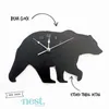 Wall Clocks Polar Bear Kids Silhouette Nursery Clock Monochrome For Children Room Decoration Figurines Gift Pography Props1