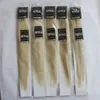 Epacket Silk Straight Brasilian Nonremy Hair Platinum Blond Color 60 Human Hair Clip in Extensions 70 gram 12 till 24 tum