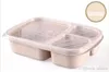 Student Lunch Box 3 grid Wheat Straw Biodegradable Microwave Bento Boxs kids Food Storage Box school foods containers with lid dc695