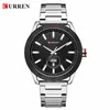 CURREN 2019 montres pour hommes Style décontracté horloge Date montre-bracelet à Quartz avec acier inoxydable Design classique cadran rond 44 mm270A