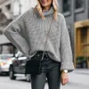 2019 Otoño Invierno suéter de cachemira suéter femenino cuello alto suéter mujeres color sólido señora suéter básico