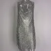 Sexy Bling Metal Body Chain Rhinestone Summer Dress Dames Luxe Party Glitter Night Club Backless Diamond Mini Jurken Vestidos