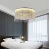 Postmodern Style Living Room Chain Candelier Nordic Creative Bedroom Dining Room Cloth Store Tassel Chain Light Fixtures