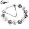 Charm Bracelet Silver Plated Hollow Murano Beads Fit Hot Selling Original Pandora Bracelets for Women Jewelry