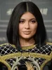 100 % 인간의 머리카락 Kylie Jenner 중형 LOB 스트레이트 헤어 가발