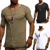 Polos dos homens Slim Fit O pescoço de manga curta muscular camisetas Casual sólido M-XXXL Tops1