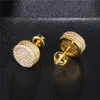 Or et argent couleur Micro Pave CZ vis retour boucles d'oreilles pour les femmes bijoux de fête de mariage