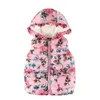 MUQGEW veste pour tout-petits enfants bébé Grils garçons sans manches imprimé fleuri à capuche chaud manteau hauts gilet pour filles winterjas meisjes