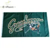 MiLB Greensboro Grasshoppers-Flagge, 3 x 5 Fuß (90 x 150 cm), Polyester-Banner, Dekoration, fliegender Hausgarten, festliche Geschenke