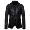 Veste Blazer ornée de paillettes dorées brillantes pour hommes, Costume de bal pour boîte de nuit, Costume de scène, vêtements 2813