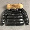 Raccoon Fur Coat Zipper Black Winter British Style Men Down Jacket Hood Classic Håll varma tjocka Parka Mäns S-XXXL