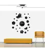 Creative Crystal Solid Mirror Wall Clock Stickers Home TV Background Decor