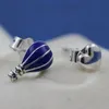 Boucles d'oreilles en forme de ballon à Air chaud bleu, boîte originale pour Pandora, ensembles de boucles d'oreilles asymétriques en argent Sterling 925 pour femmes, nouvelle collection