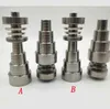 6 4 2 en 1 Domeless Titanium Nail GR2 Nails Herramienta para fumar Accesorios Adaptador ajustable para vidrio bong tubería de agua Hookahs Oil Rigs